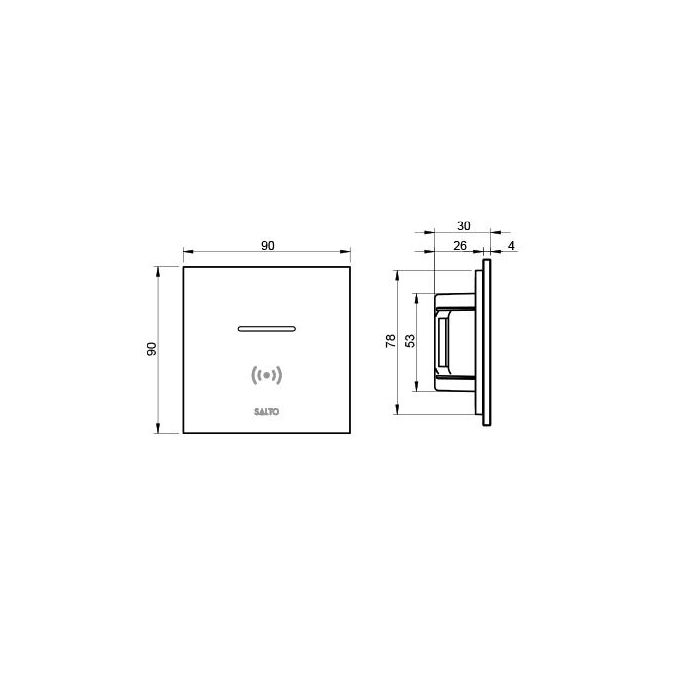 SALTO - Glas XS Wandleser